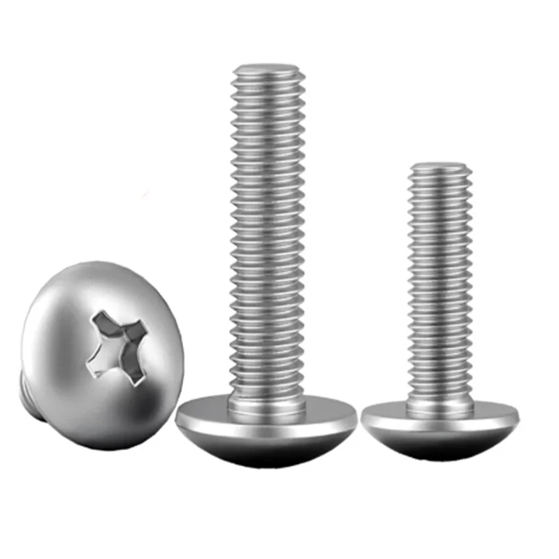 10Pcs 4#-40/ 6#-32 /8#-32/10#-24 *L UNC 304 A2-70 Stainless Steel Phillips Truss Head Large Flat Round Cross Screw Bolt