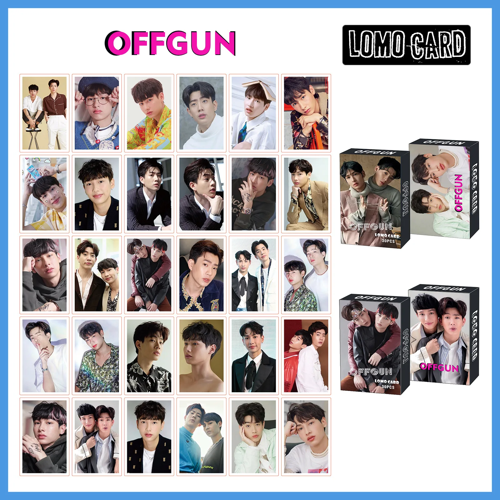 Bounprem ZEENEW Kinnporsche ThailandF4 BKPP Earth-mix OFFGUN Treasure LOMO card 30pcs