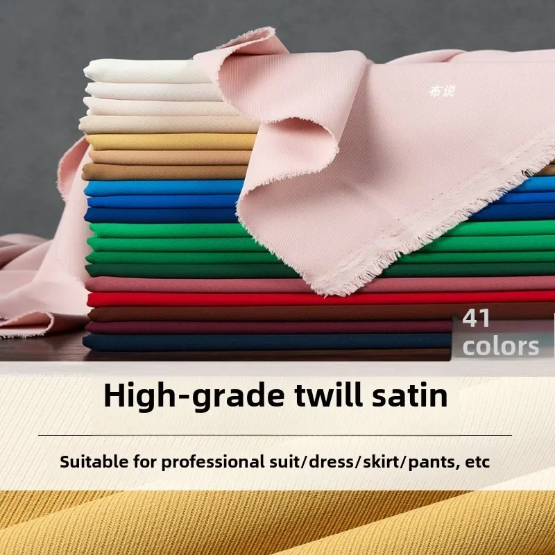 Fine Twill Fabric Suit Set Silky Wrinkle Resistant Woven Four-way Elastic Apparel Sewing Fabric Wholesale Cloth Meters