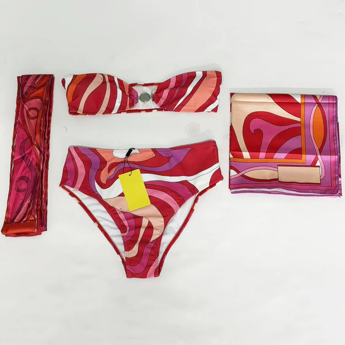 ensemble-de-bikinis-classiques-pour-femmes-avec-ruban-rouge-sans-bretelles-avec-logo-de-createur-design-luxueux-maillots-de-bain-deux-pieces-pour-femmes