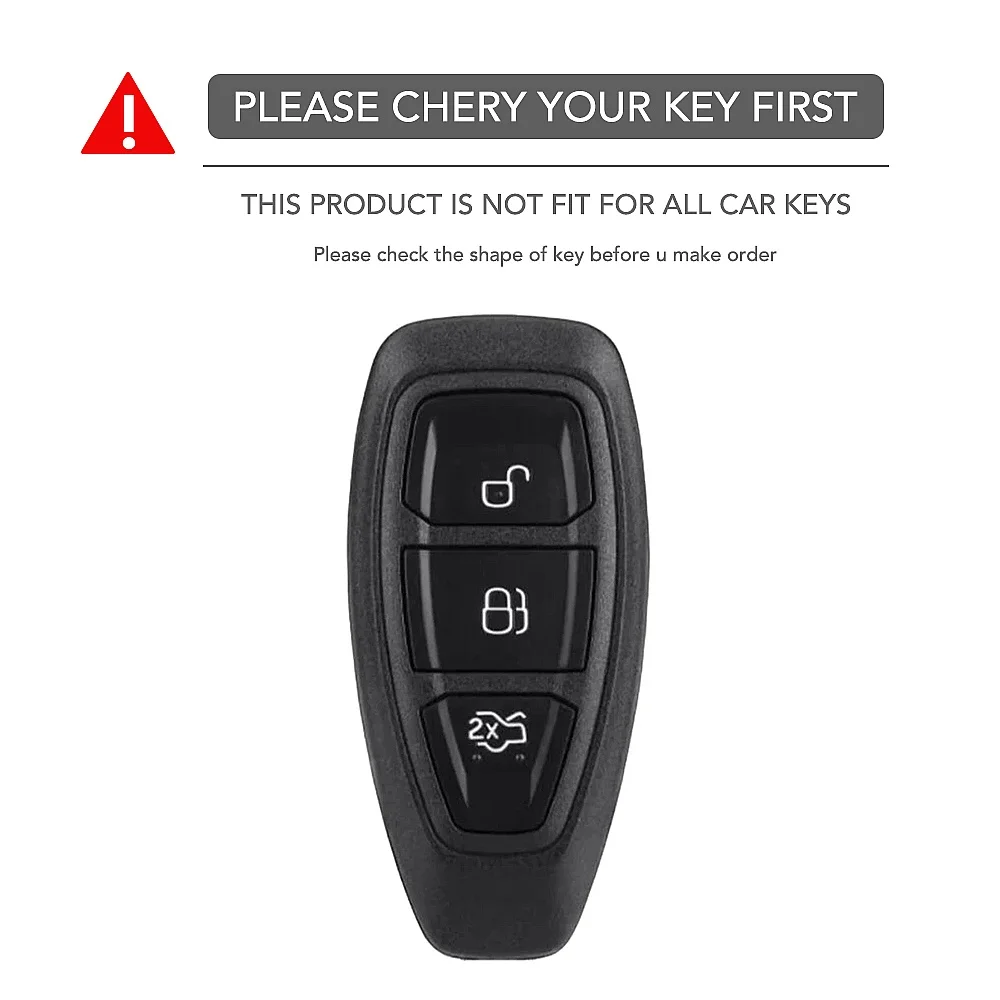 Car Key Pack for Ford ST Line Fiesta Focus Mondeo Ecosport Kuga Puma Edge Escape Metallic Silicone Car Key Fob Case Accessories