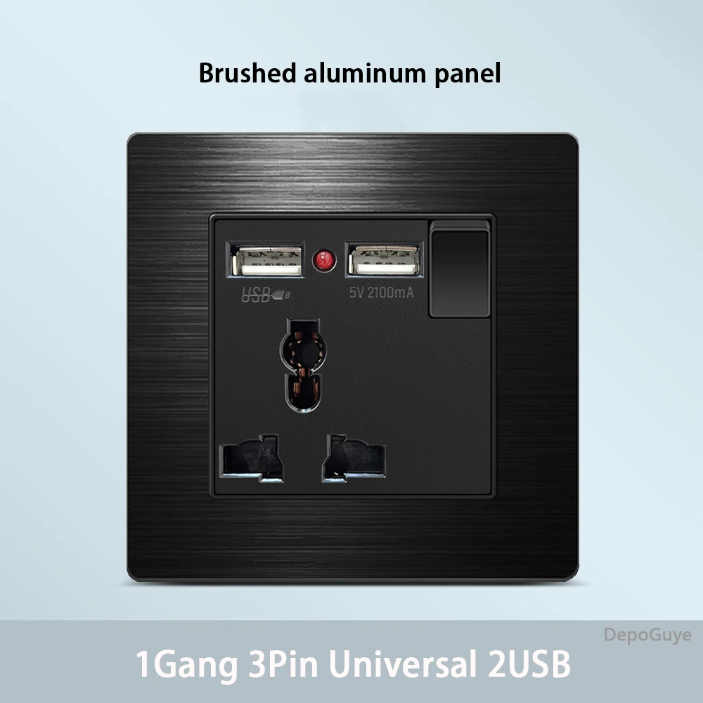 Variant: 1Gang 3Pin 2USB