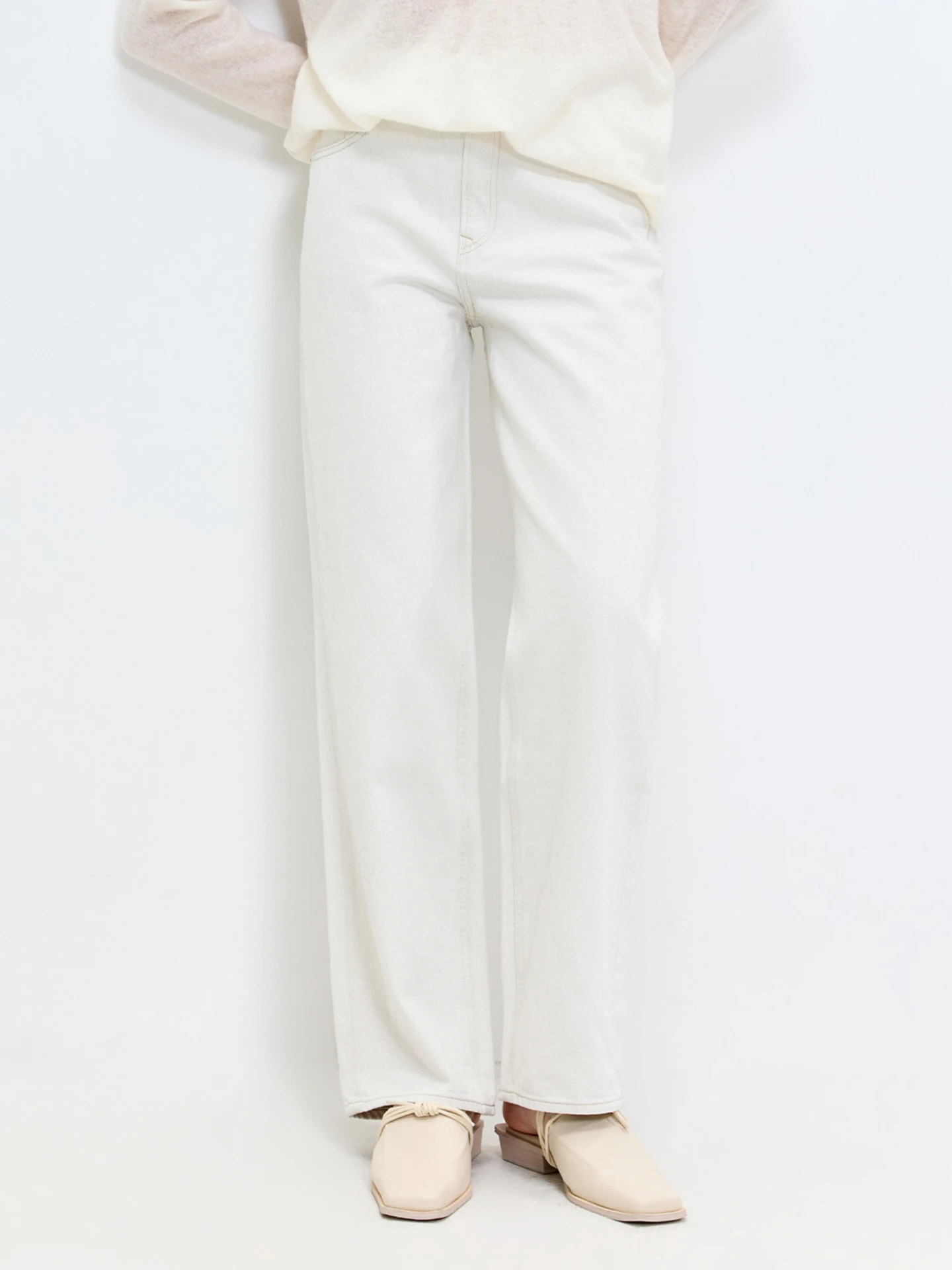 

Брюки LUR из длинного вельветового хлопка, белые, джинсовые, свободные, широкие, с высокой талией, на пуговицах, однотонные, средней жесткости