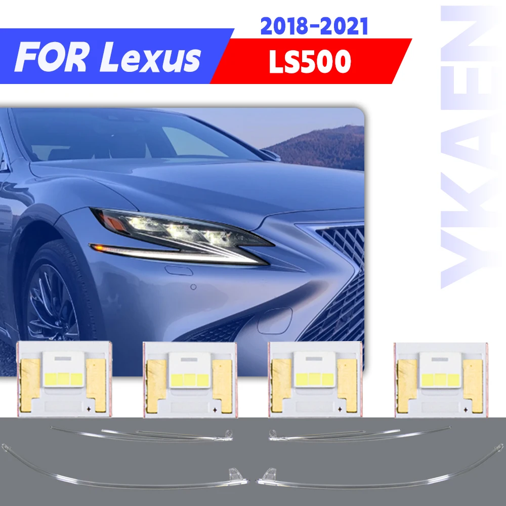 For Lexus LS500 LS500h 2018-2021 White LED Angel Eyes DRL Chip Boards Headlight Daytime Running Light Tube Light Guide Strip
