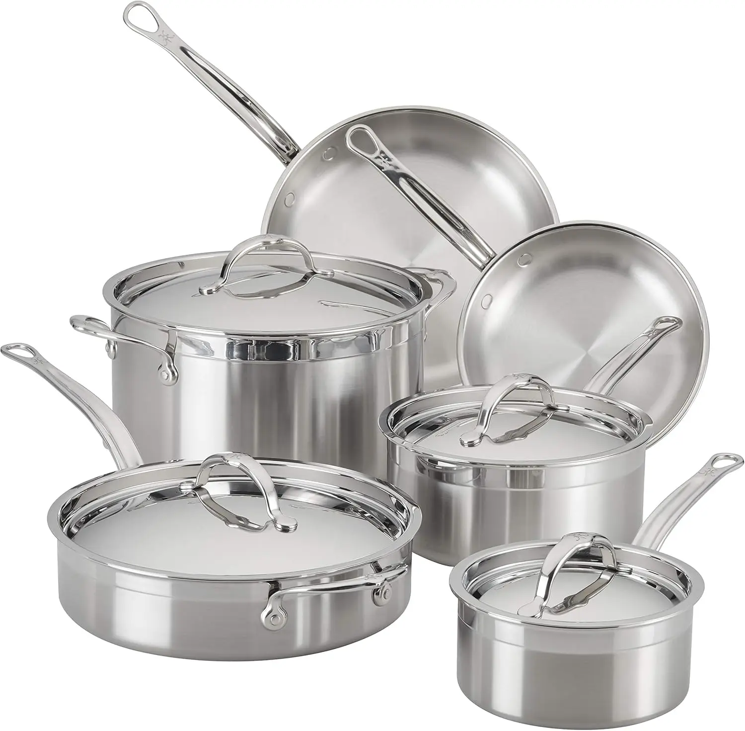 

Professional Clad Stainless Steel 10-Piece Ultimate Cookware Set, Induction Cooktop Compatible