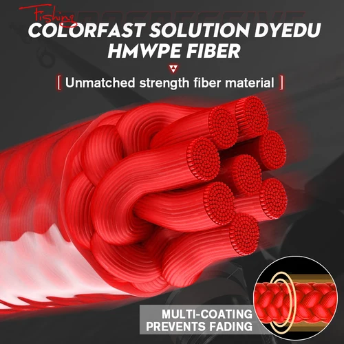 Imagen 2 del producto ZUKIBO Colorfast 4 8 hebras hilo de pescar trenzado Japón súper suave hilo de pescar multifilamento rojo de alta calidad para agua de mar