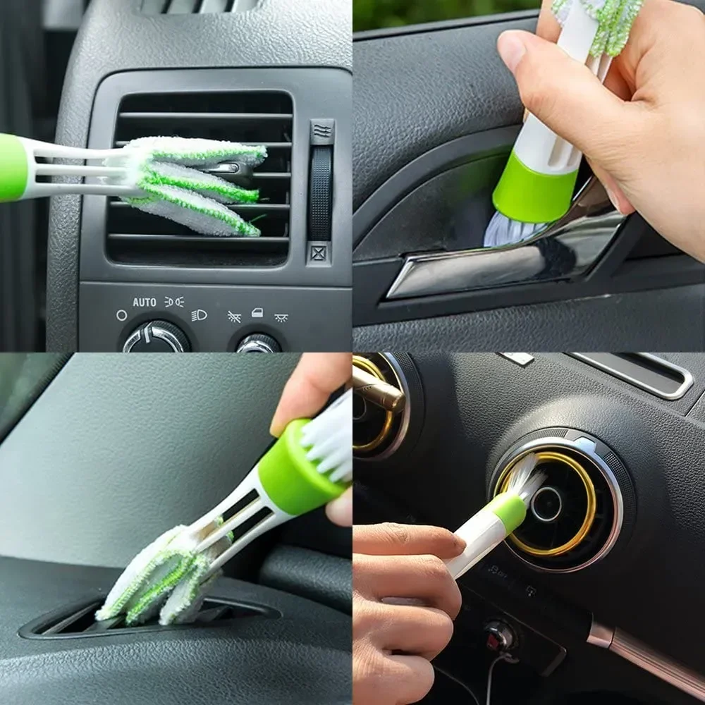 Brosse universelle pour évent de climatisation de voiture, outils de détail intérieurs, 3 pièces