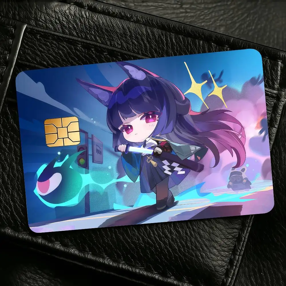 Image of Hoshimi Miyabi Zenless Zone Zero Kreditkarten-Skin-Aufkleber 4 Stück Folien-Buspass-Vorderseiten-Dekoration Bank-Debit-Karten Wasserdicht