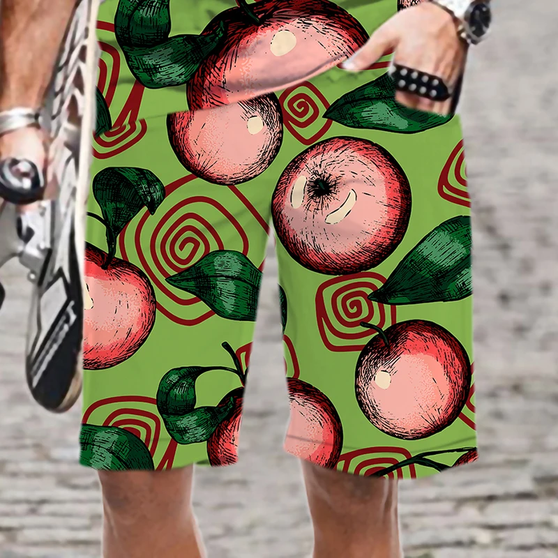 2022 shorts fashion Plant flower and fruit series 3d printing surf shorts men's swimming trunks quick-drying sports short