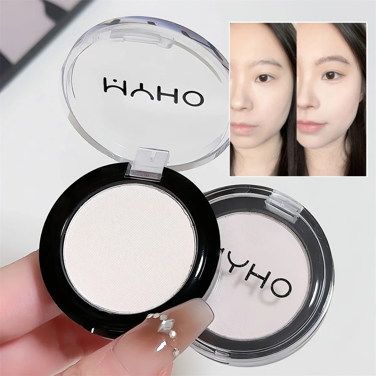 White Matte Highlighter Pink Purple Blush Palette Powder Eyeshadow Waterproof Lasting Face Contour Brightening Makeup Cosmetics