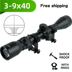 3-9X40 Hunting Tactical Riflescope Adjustable Zoom Sight Fast Aiming Shooting Nitrogen Filled Waterproof Fog-proof Airsoft Scope