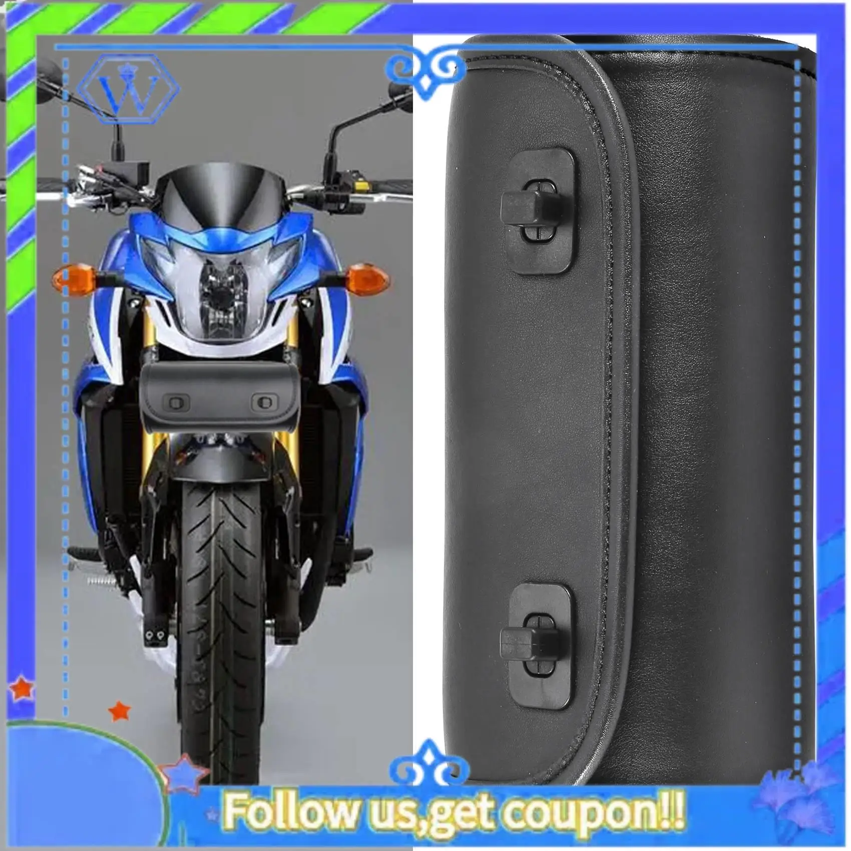 

M46K-сумка для вилки мотоцикла, сумка для инструментов на руль из искусственной кожи, сумка для хранения рулонов, седельная сумка с 2 ремнями, универсальная