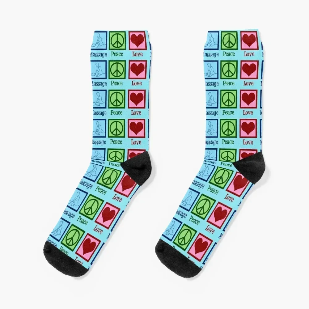 

Peace Love Massage Therapy Socks Non-slip halloween Heating sock man Boy Socks Women's