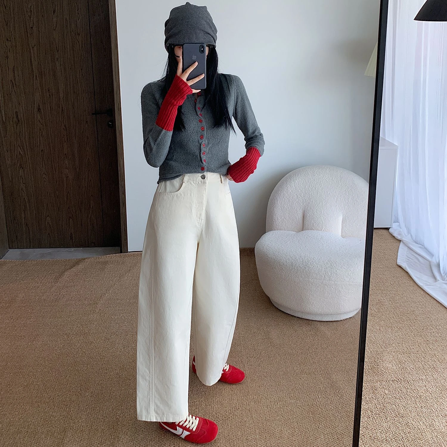 ZHISILAO กางเกงยาวถึงข้อเท้าผู้หญิงสง่างามออฟฟิศเลดี้วินเทจผ้าฝ้ายกางเกงขากว้างฤดูใบไม้ร่วงฤดูหนาว 2025