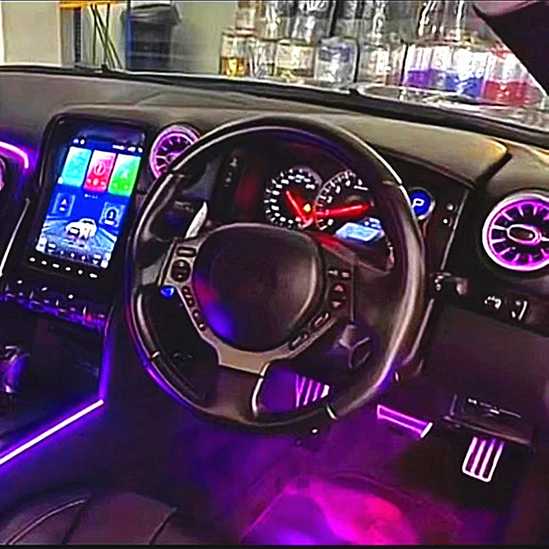It is applicable to the modification of the air conditioning vent  2008-2016 for Nissan GTR R35 turbo vent LED64 color