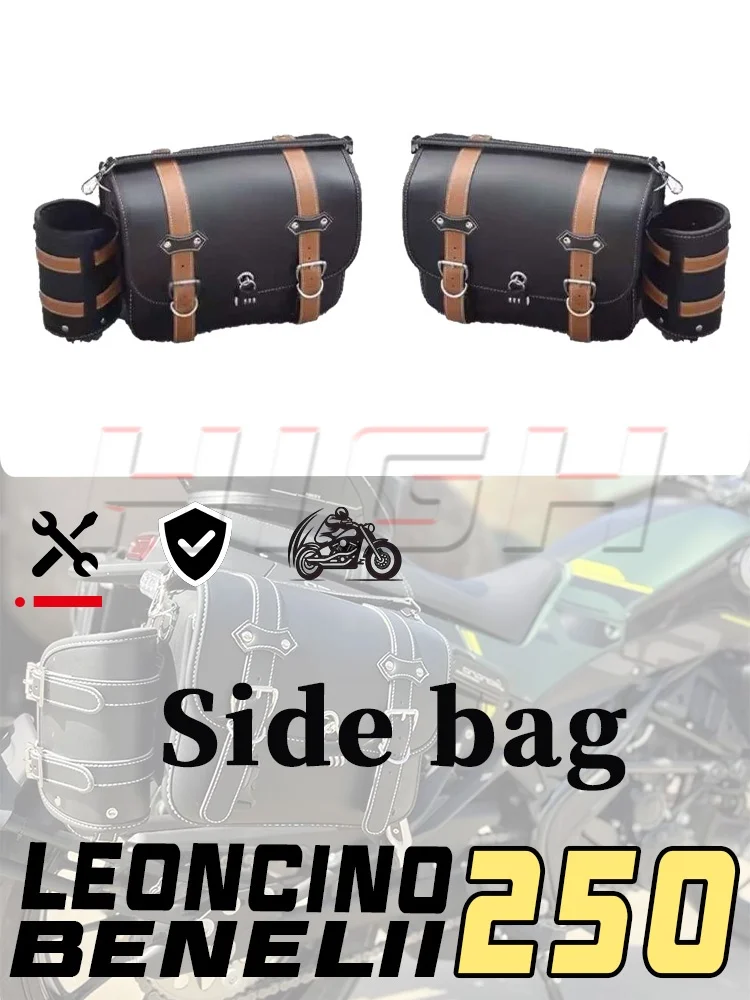 For Benelli Leoncino 250 Waterproof Side Saddlebag With Mounting Bracket Luggage Rack