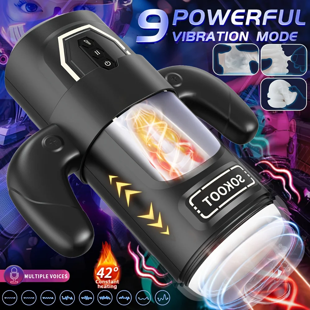 التلقائي ذكر الاستمناء مع مقبض 9 تهتز 6 Thrusting 3 شفط التلقائي مص الذكور جهاز استمناء للعب الكبار