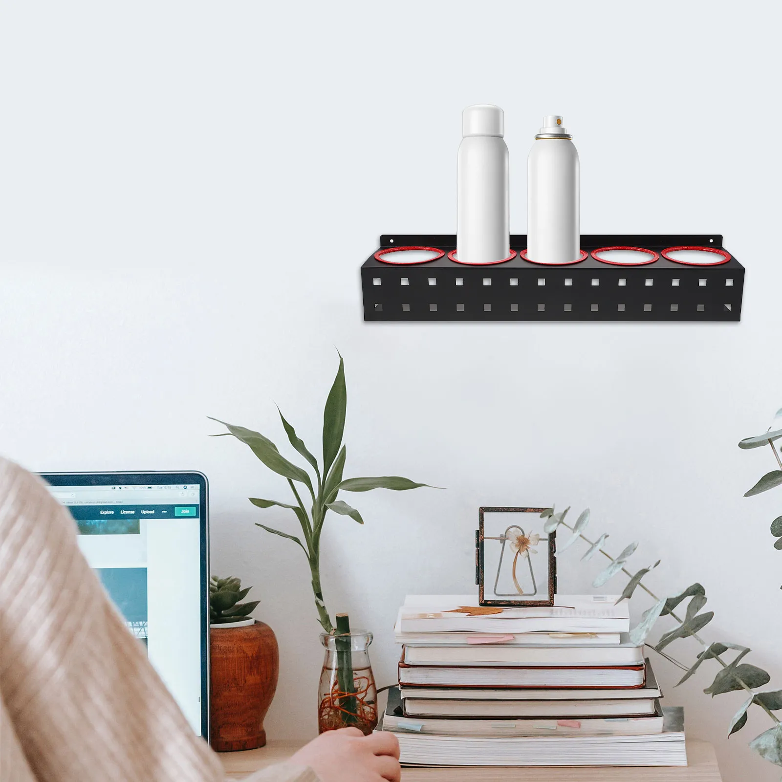 Spray Bottle Storage Rack Abrasive Wall Mounted Rail Shelf Display Auto Cleaning Detailing Tools Organizer Garage Wall Holder