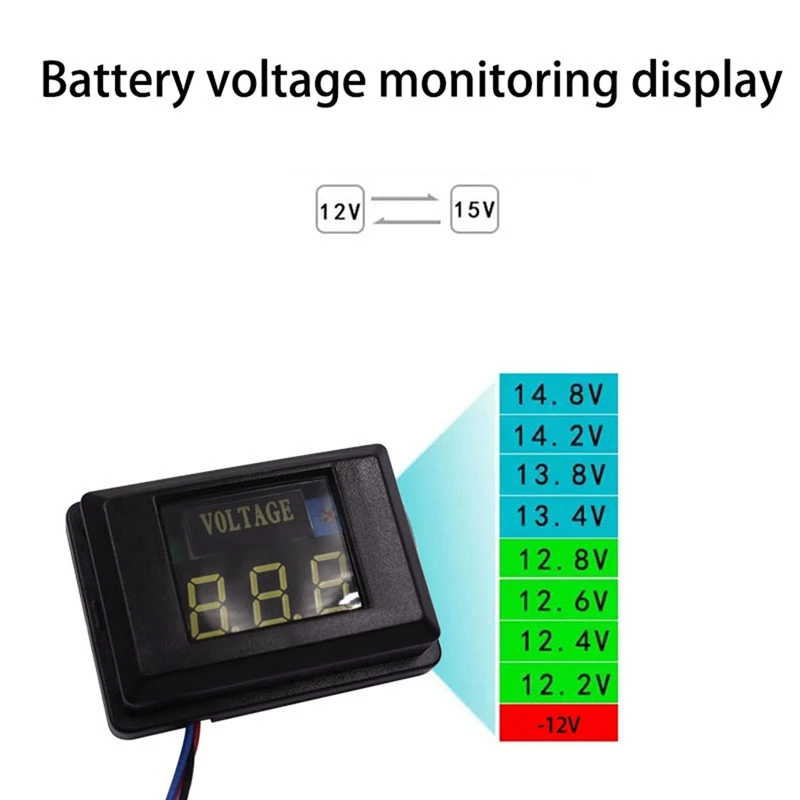 12V Digital Voltmeter Voltage Tester Gauge Bright LED Display For Car Motor RV