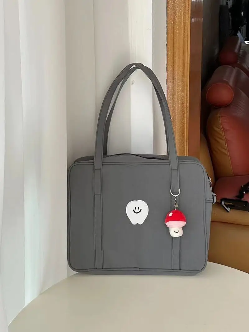 Ins Tooth Cute Grey borsa a tracolla per Laptop borsa a mano MacBook Air Pro 13 13.3 custodia per PC da 14.1 pollici valigetta da viaggio regalo di