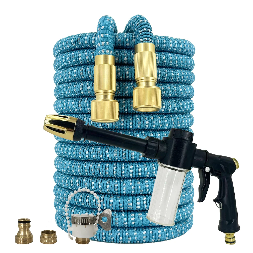 Garden Hose, High Pressure Expandable Magic Hose for Garden Watering and Cleaning, Metal Joint Sprinkler Head, Nozzle