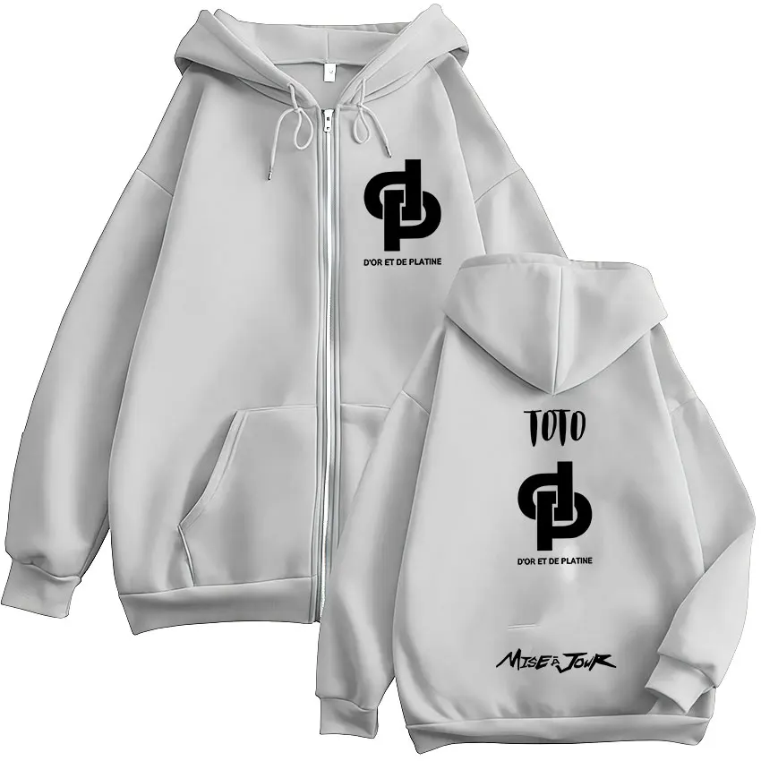 Rapper Jul D'OR ET DE PLATIE Tour 2025 Zipper Hoodie Unisex French Fashion Oversized Autumn/Winter jacket Sweatshirt Streetwears