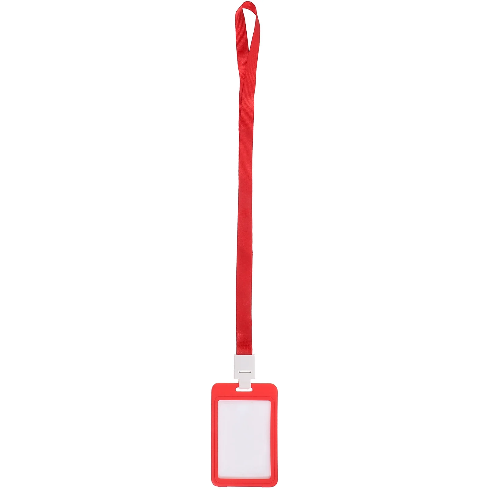 Operitacx 1-set ID-kaarthouder met sleutelkoord voor werk, school, naambadge, plastic hoes, eenvoudig ontwerp