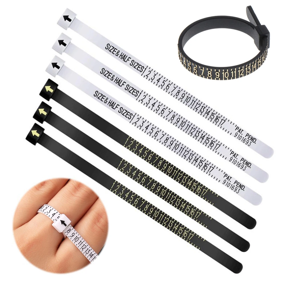 Fashion White/Black UK/US/EU/JP Sizes A-Z Finger Gauge Genuine Tester Wedding Ring Band Ring Sizer Measure