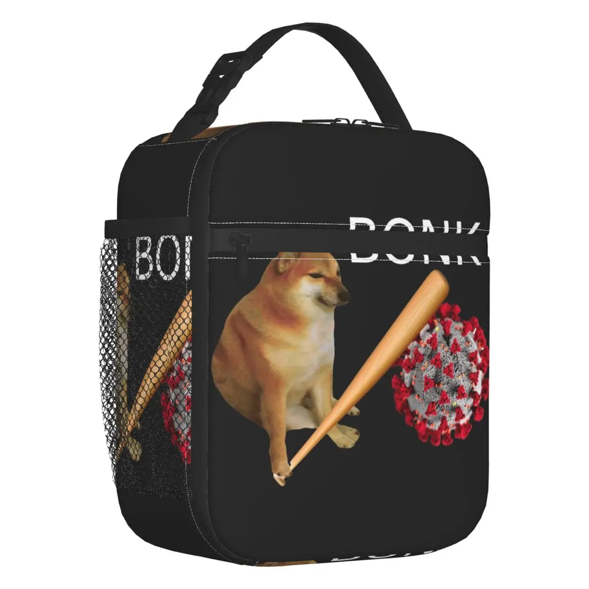 Custom Cheems Virums Bonk Lunch Bag Men Women Warm Cooler Shiba Inu Dog Meme Insulated Lunch Box for Student School