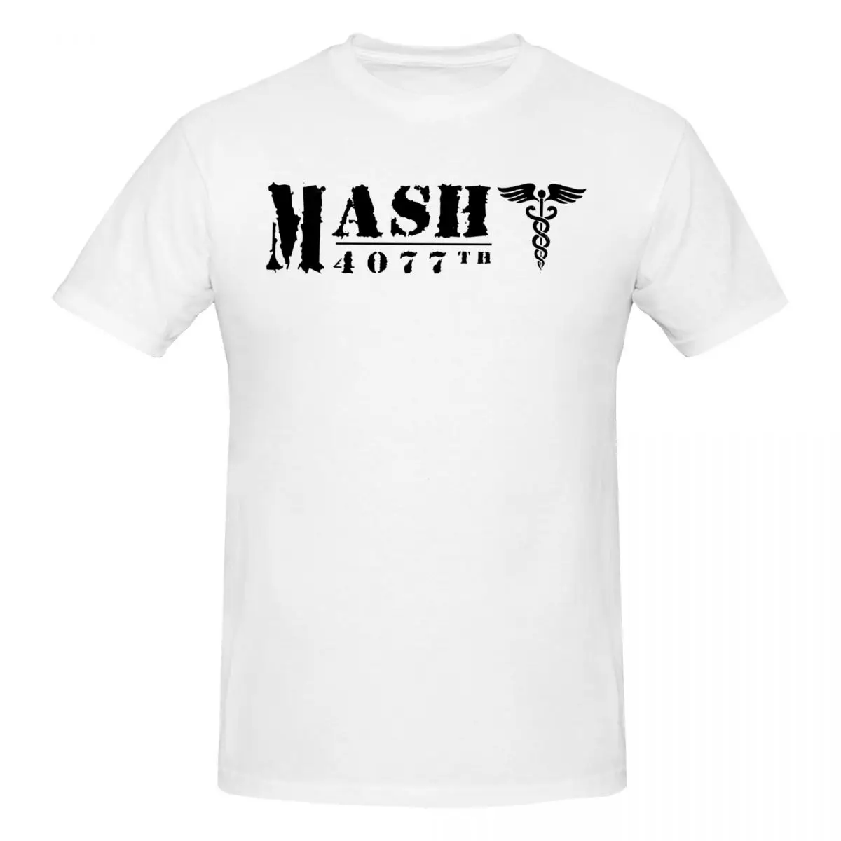 Men MASH 4077 Trendy T Shirt Vintage Cotton Crewneck T Shirts