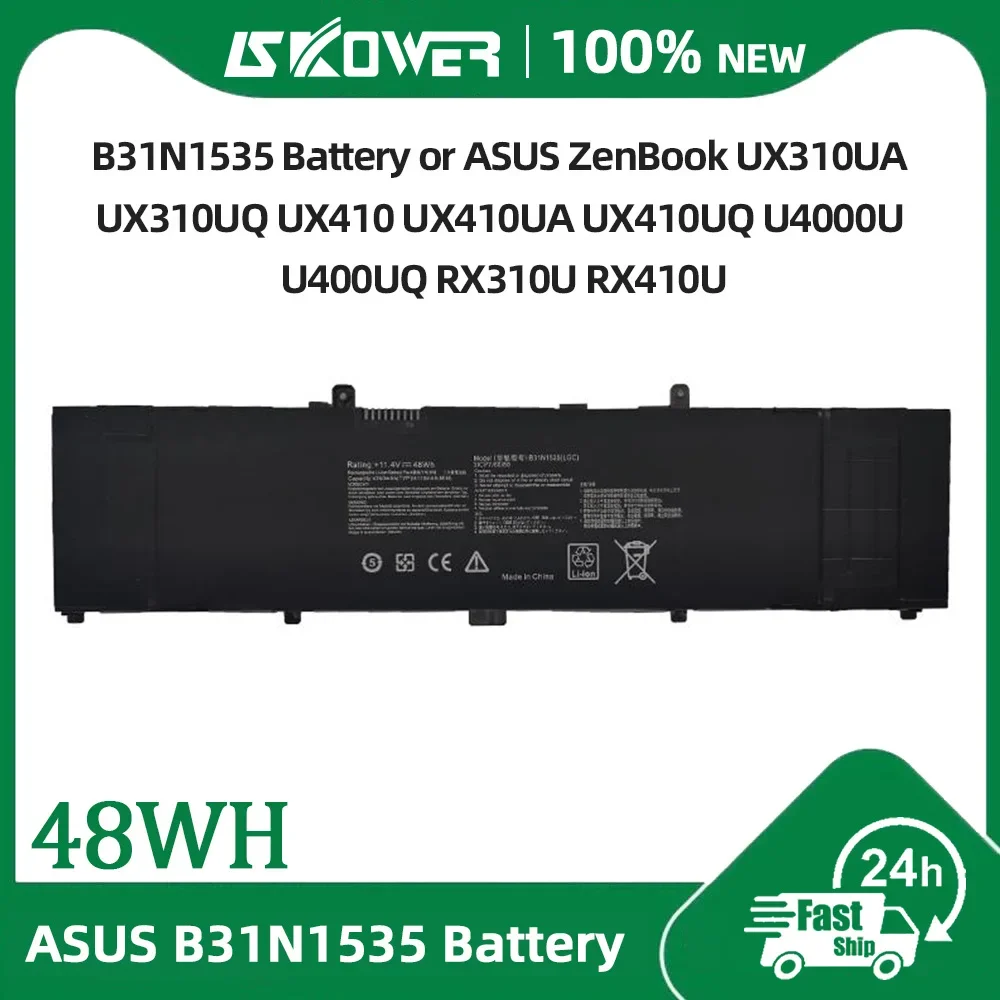 11.4V 48Wh B31N1535 Battery For ASUS ZenBook UX310 UX310UA UX310UQ UX410 UX410UA UX410UQ U4000U RX410U