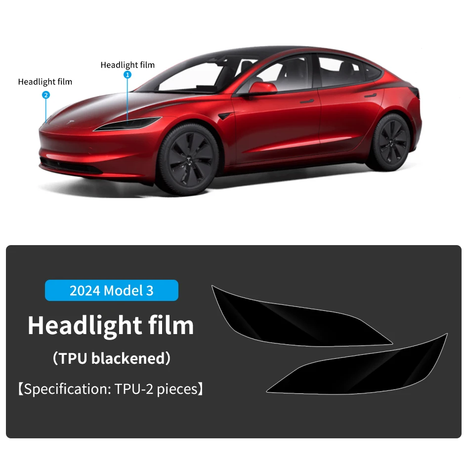 Car Door Triangle Protective Film for Tesla Highland3 black TPU Transparent Refit Sticker Paint Protection Body Protective