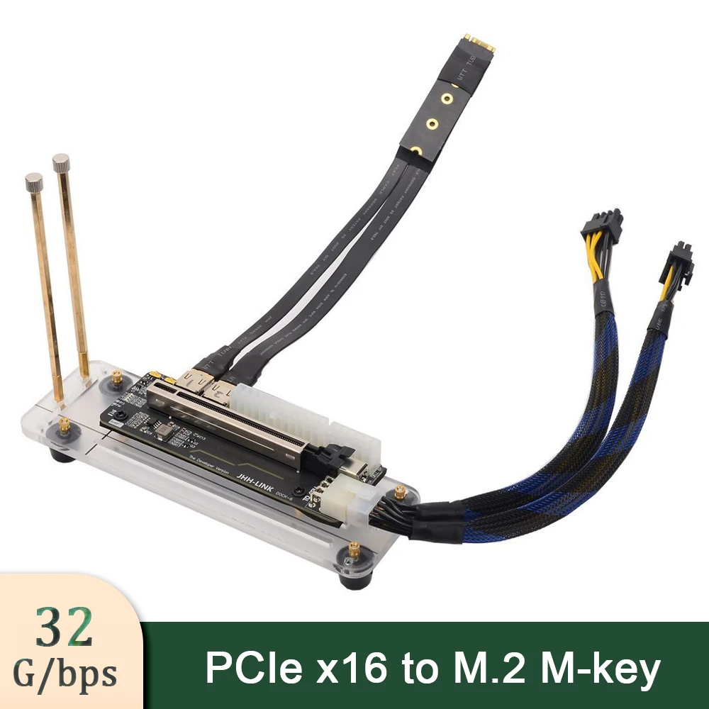 

M.2 key M External Graphics Card Stand Bracket with PCIe 3.0 4x PCI-E x4 Riser Cable 32Gbs For ITX STX NUC VEGA64 GTX1080ti