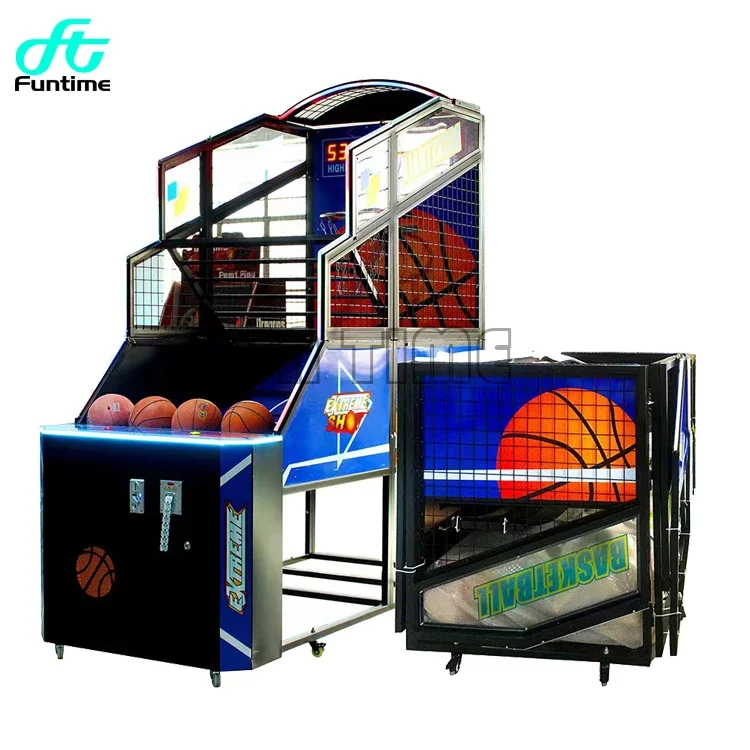 Fun Adult Indoor Electronic Arcade Basketball Games Machines Coin Operated Competition Interactive Game Basketball Machine