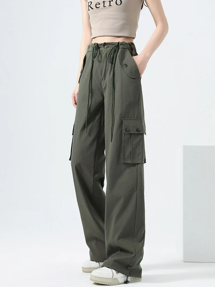 Conische werkbroek met fleecevoering voor dames, verdikte warme herfst- en wintercasual sportbroek met rechte pijpen.