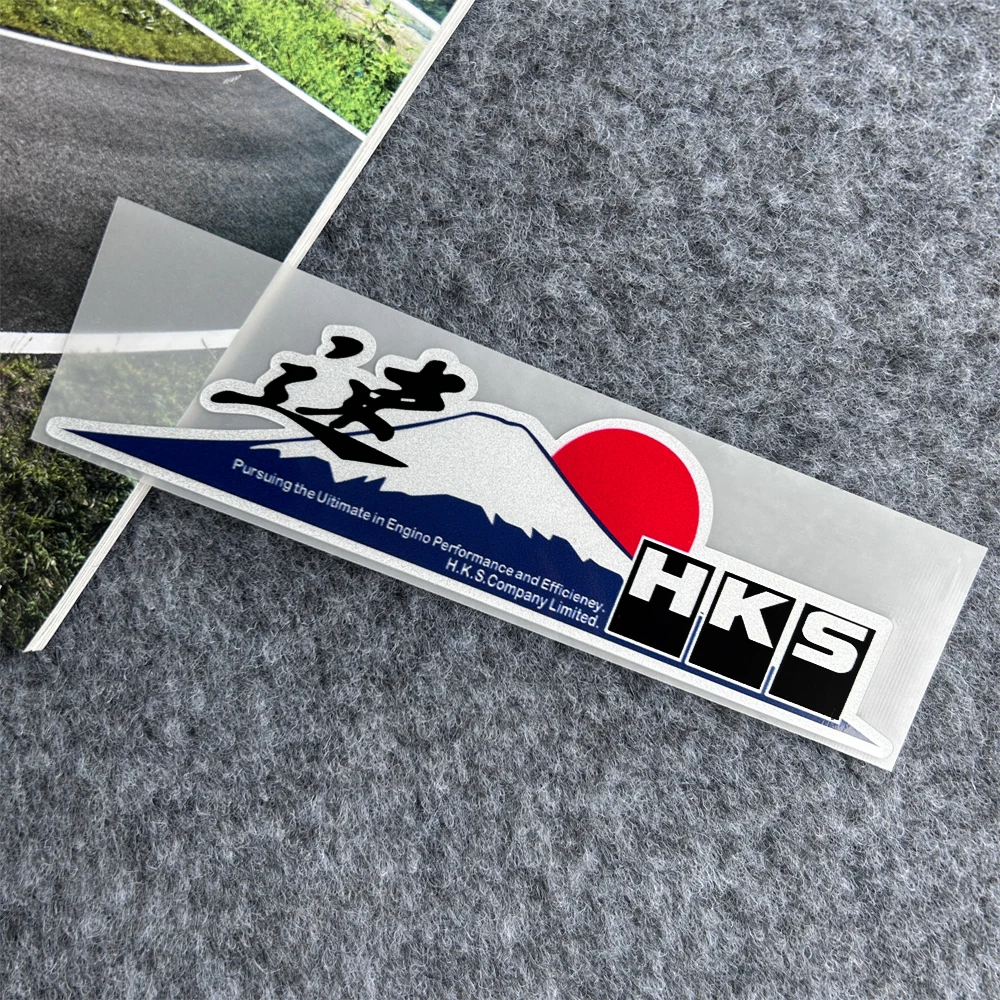 JDM HKS Japan Fuji Mountain Reflective Car Stickers Decoration Motorcycle Scooter Auto Body Window Windshield Bumper Decals