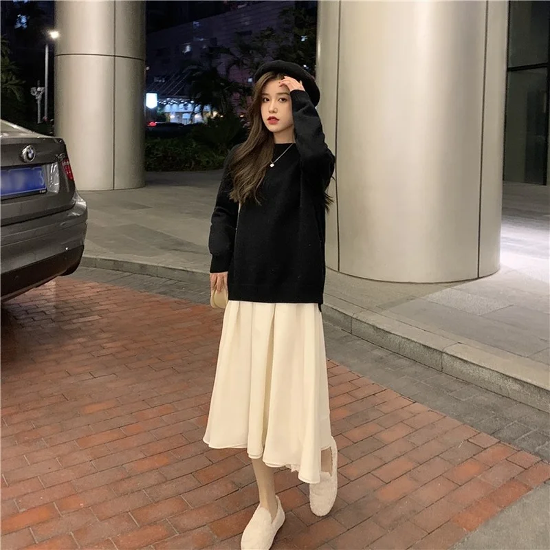 Warm Sweet Knitted Sweaters Women Autumn Winter 2021 Blue Korean Fashion Elegant Pullovers Bow Long Sleeve Casual Chic Pullovers