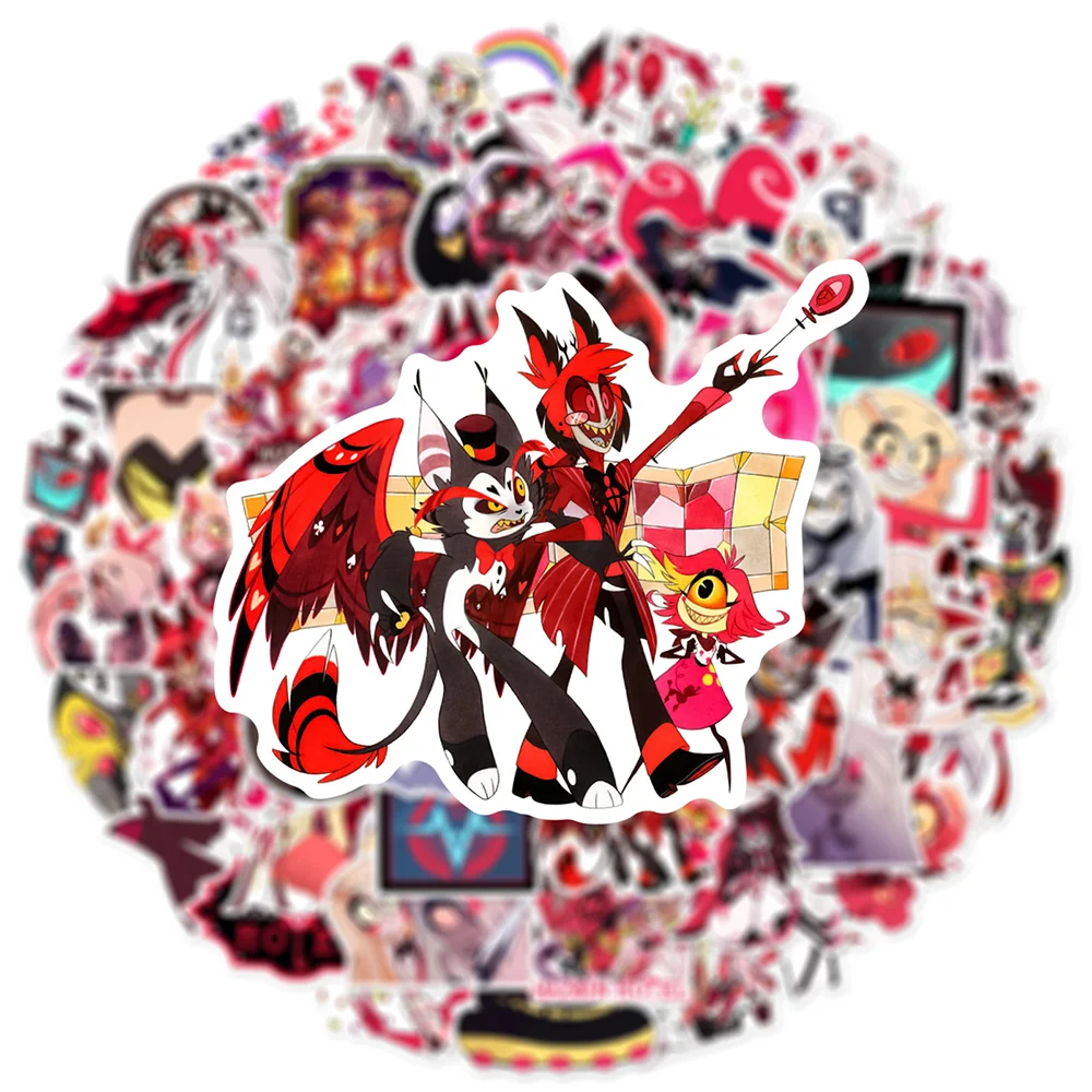 10/56 Stück Neue Cartoon Animation Hazbin Hotel Graffiti Aufkleber PVC-Material Kreative DIY Tassen Handy Scrapbook Wasserfeste Aufkleber