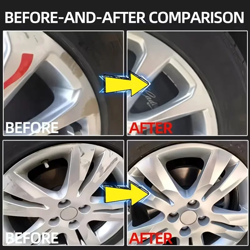 6.09oz Car Wheel Rim Scratch Repair Kit with Renew Polishing Compound Metal Chrome Aluminum Restore