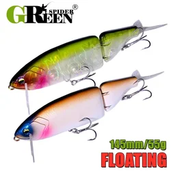 GREENSPIDER Hot Lure Jointed Bait 140mm 55g Swimbait Fishing Lures Hard Body Floating Bass Pike Fishing Bait Tackle