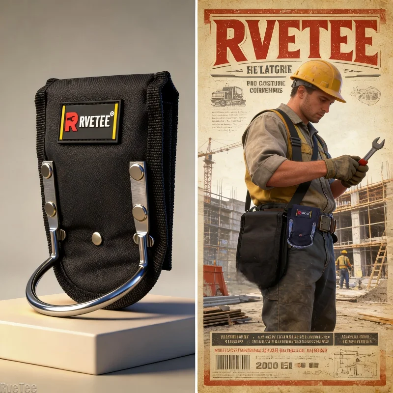 New Rvetee Hammer Storage Hardware Tool Storage Bag Water Electricity Maintenance Metal Hanger Carpenter Portable Durable