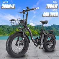 Electric Bike KETELES KF9 1000W Motor 48V35AH Lithium Battery adult Foldable Electric Bicycle 20 Inch Fat Tire Mountain E-Bike