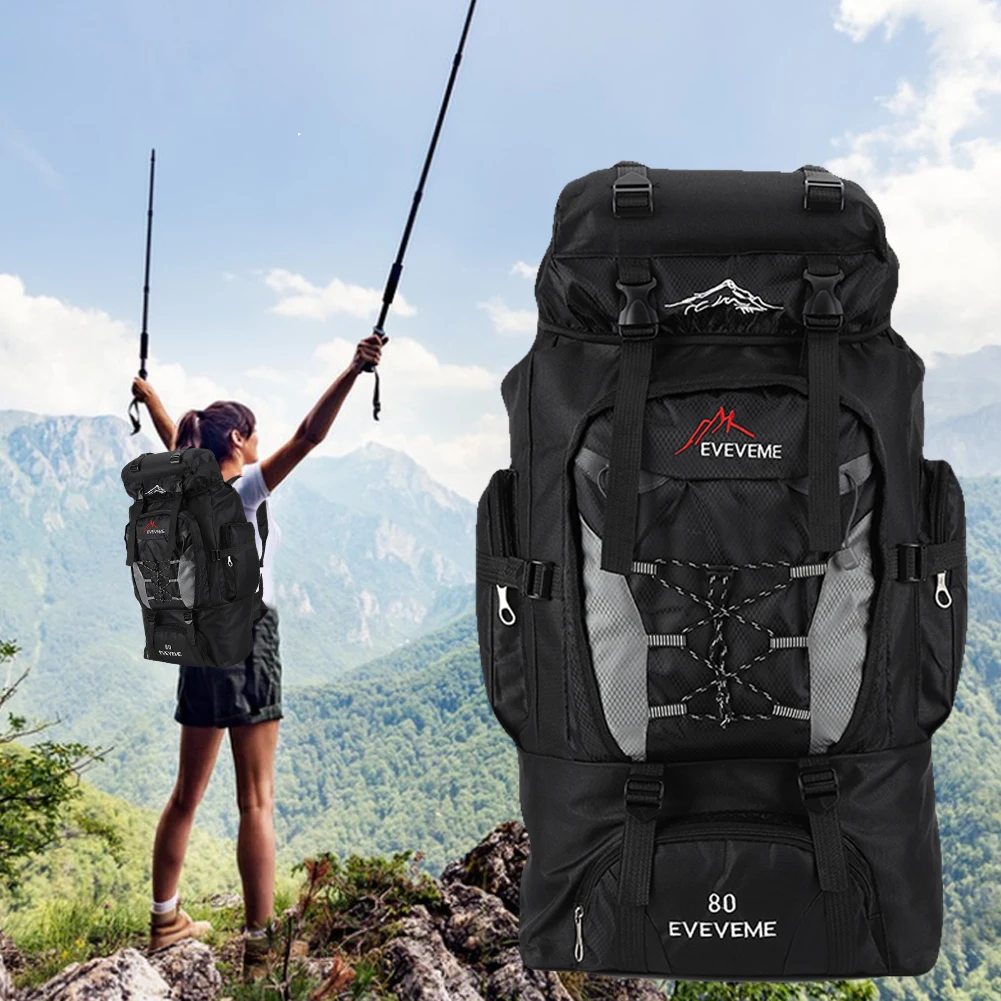 Mochila de Montañismo al aire libre de 80L, mochilas deportivas impermeables, bolsa de almacenamiento para viajes, Camping, senderismo, escalada, caza, pesca