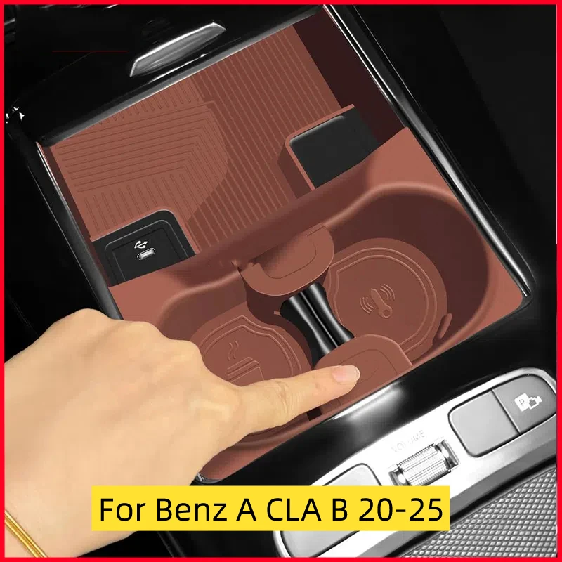 

For Mercedes Benz A GLA B Class W177 C118 20-25 Central Control Water Cup Anti Slip Silicone Protective Pad Interior Accessories