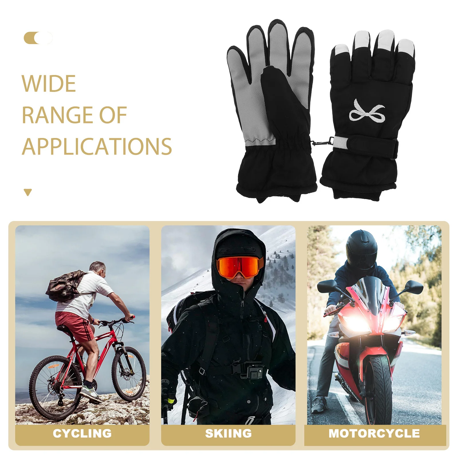 1 زوج مقاوم للماء يندبروف قفازات الشتاء الحرارية معزول التزلج قفازات ركوب الدراجات للرجال النساء المضادة للانزلاق الطقس البارد الثلوج الرياضة #2