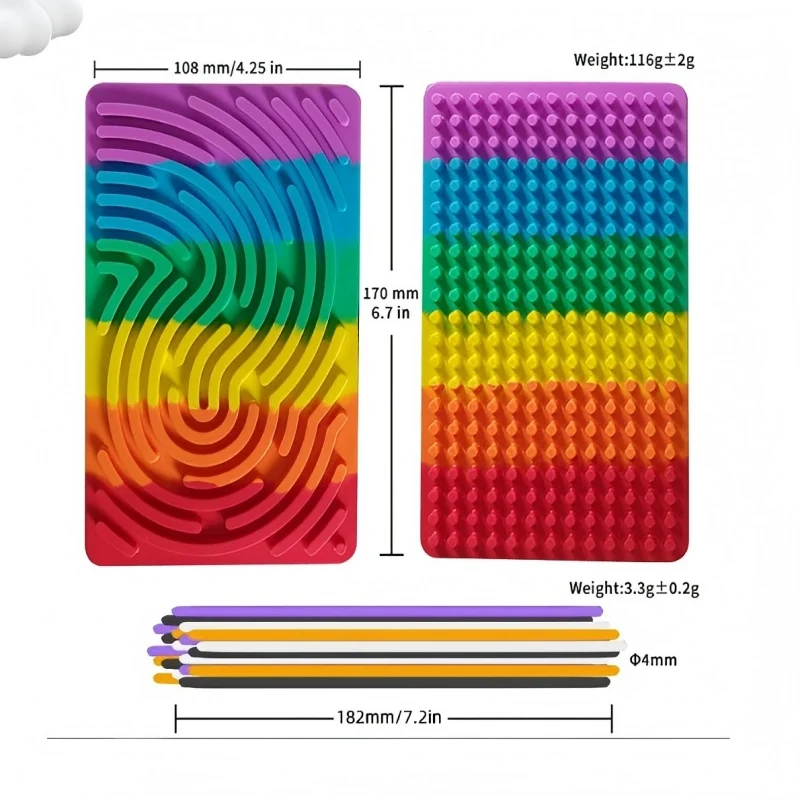 لوحة أنشطة حسية للأطفال لعبة مونتيسوري 2 في 1 لعبة تململ من السيليكون على الوجهين لتهدئة التوتر والقلق ADHD والتوحد #1