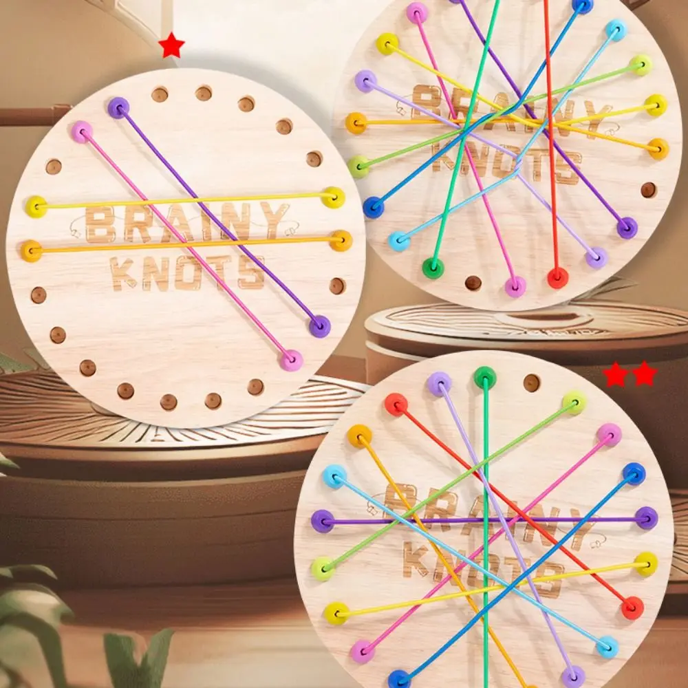 Logical Thinking Kid Rope Knots Game Color Learning Twisted Connected Line Rope Untangling Toy Learning Cartoon