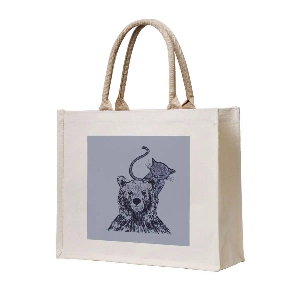

Ate by a Cat Tote Bag Portable shopping bag tote bag university woman shopping Gift