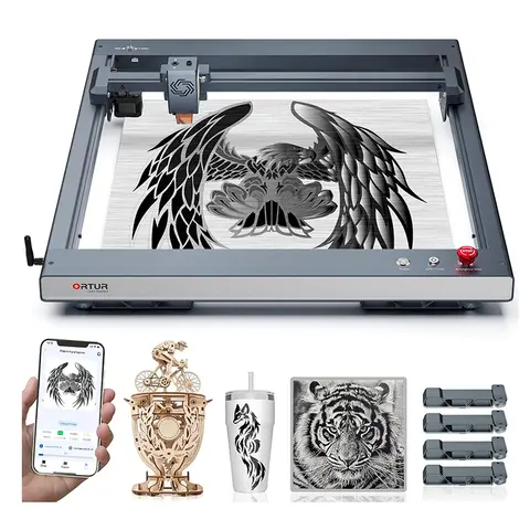 Ortur OLM3 LU2-10A 10W Yüksek Hassasiyetli Masaüstü CNC Kesici Lazer Gravür Makinesi, Ahşap, Deri, Kağıt için Katlanır Ayaklı