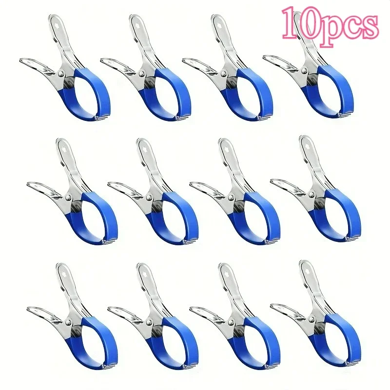 10PCS Household Swimming Pool Clip Multifunctional Storage Fixed Clip Windproof Quilt Clothes Drying Clip Stainless Steel Clip